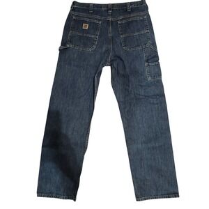 Lee Carpenter Jeans Mens 36x34 Dark Wash Denim Work Pants Relaxed Fit